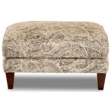Transitional Ottoman with Welt Cord Trim
